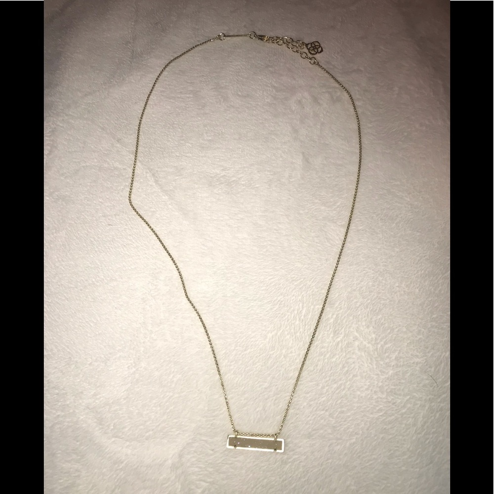 Kendra Scott Gold with white crystal bar necklace